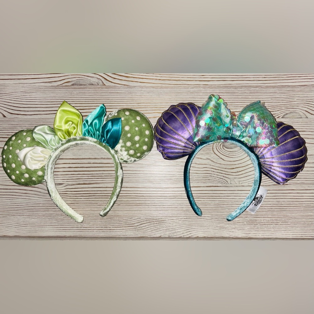 Disney Princess Tiana + Ariel Minnie Mouse Ears Headbands